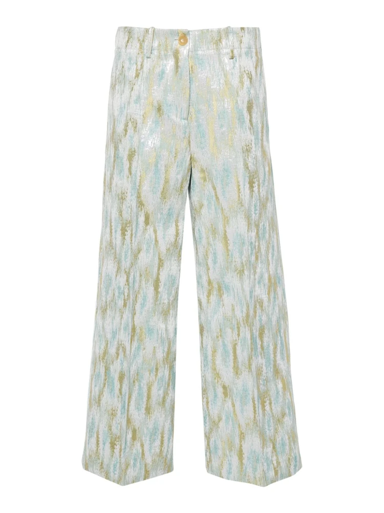 Printed Cropped Trousers In Multicolour
