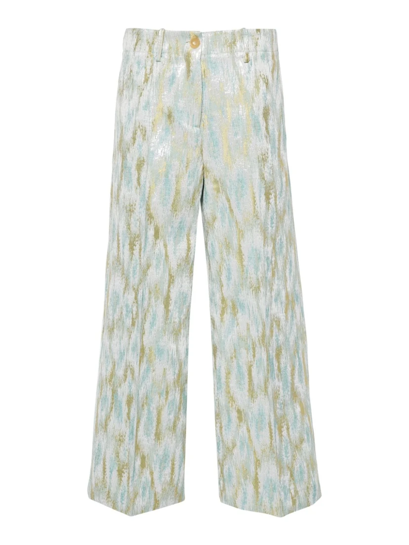 Printed Cropped Trousers In Multicolour