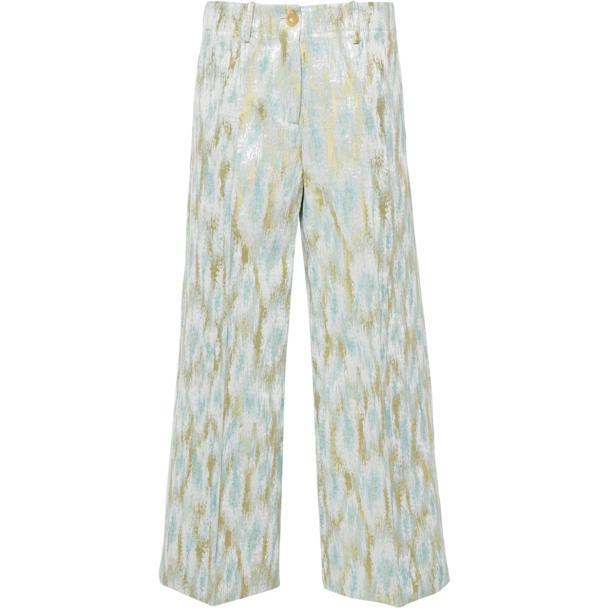 Printed Cropped Trousers In Multicolour