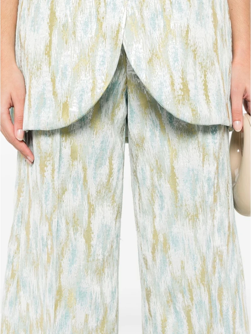 Printed Cropped Trousers In Multicolour