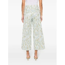 Printed Cropped Trousers In Multicolour