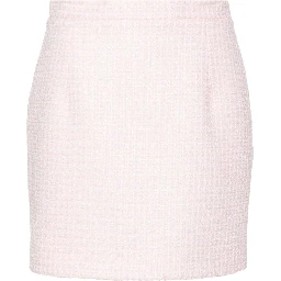 Women Sequin Checked Tweed Mini Skirt In Multi