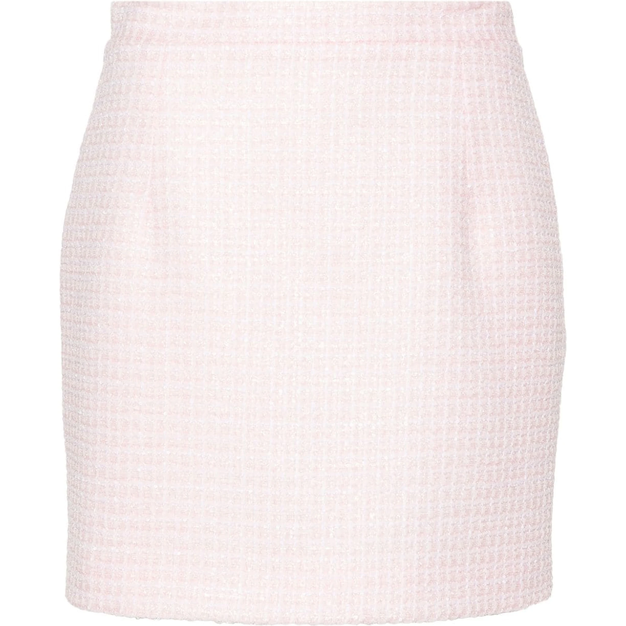 Women Sequin Checked Tweed Mini Skirt In Multi