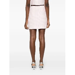 Women Sequin Checked Tweed Mini Skirt In Multi