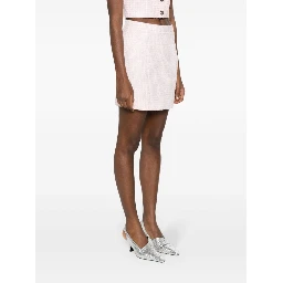 Women Sequin Checked Tweed Mini Skirt In Multi