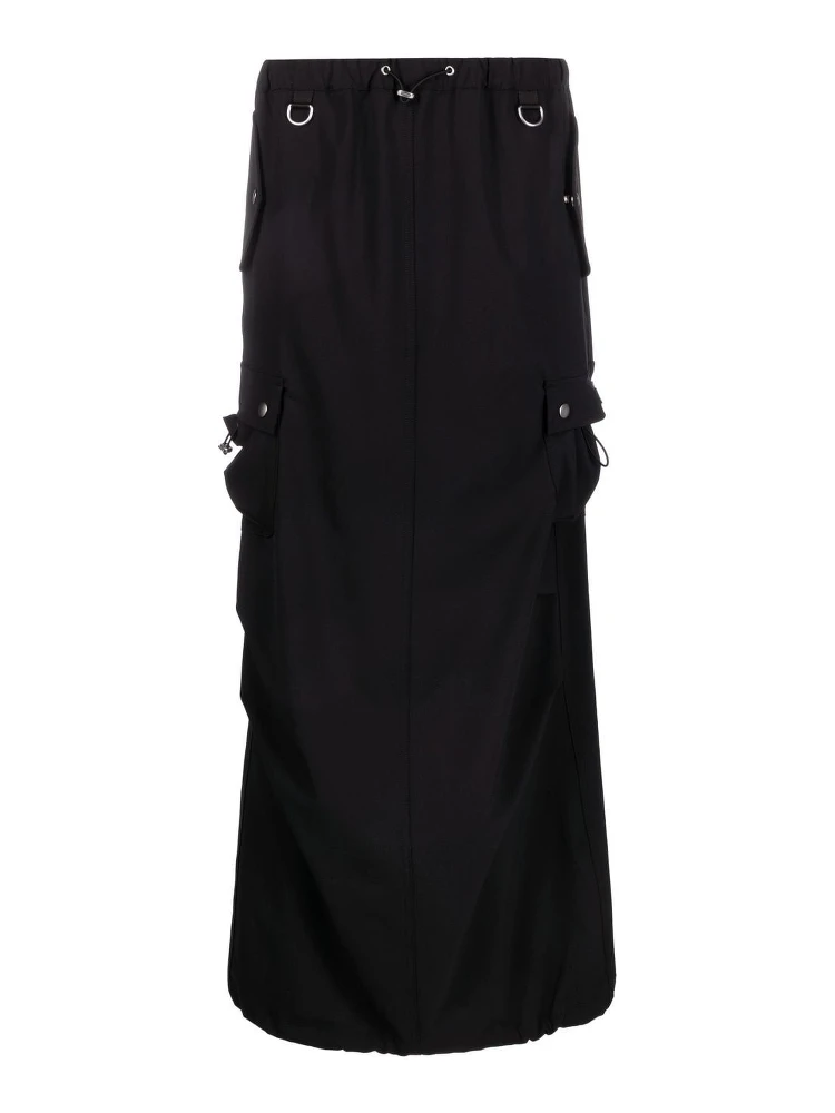 tailored cargo maxi skirt