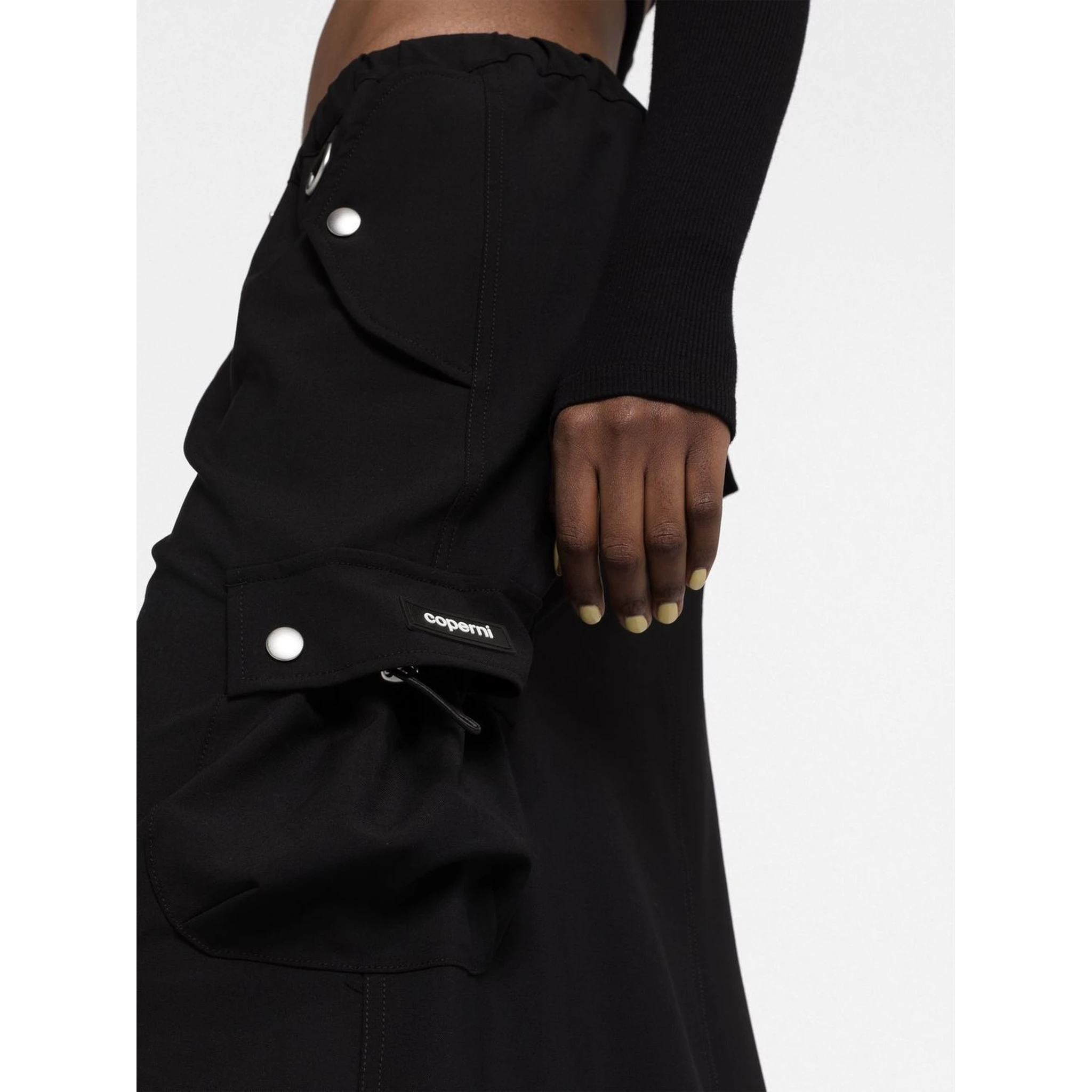 tailored cargo maxi skirt