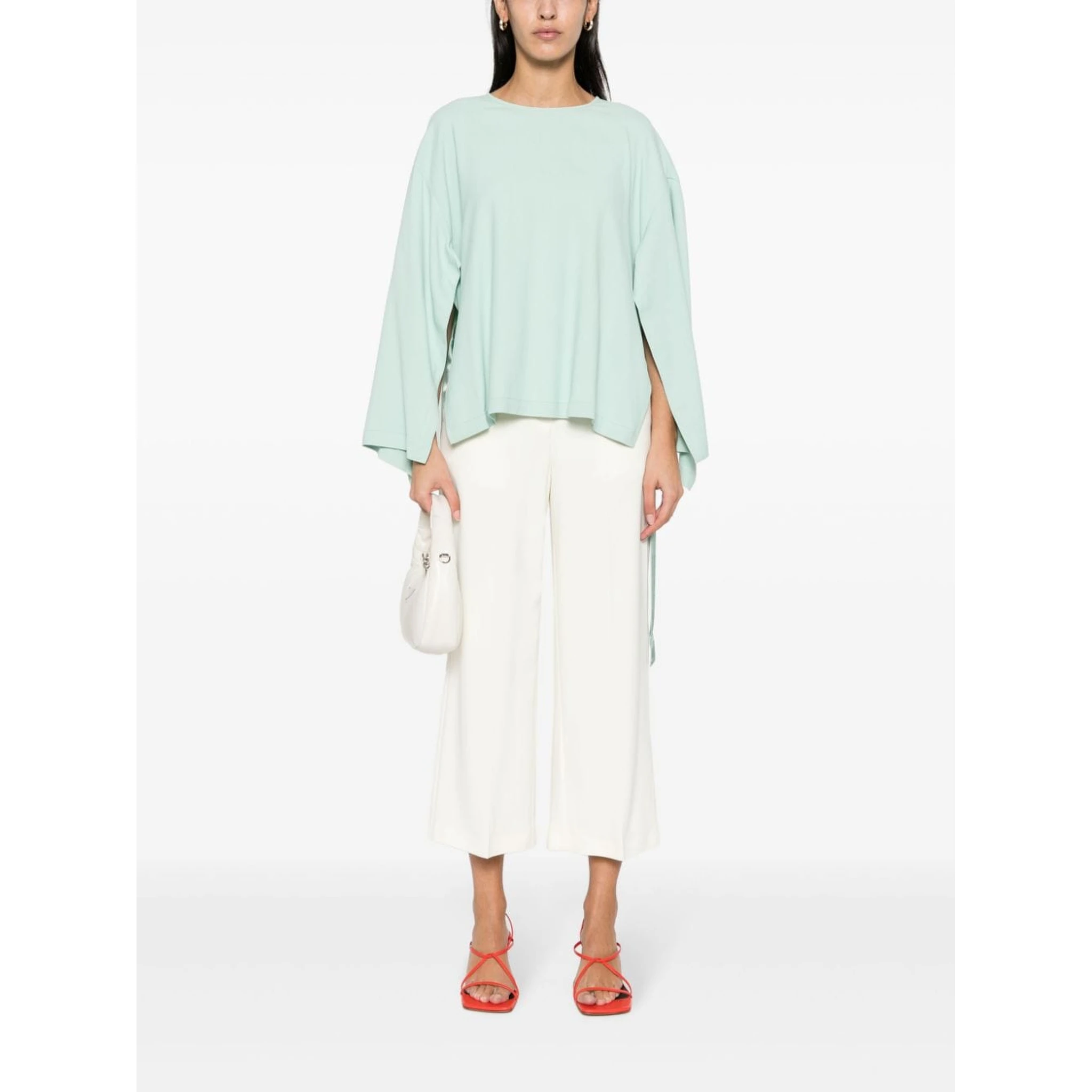 Straight-Leg Cropped Trousers