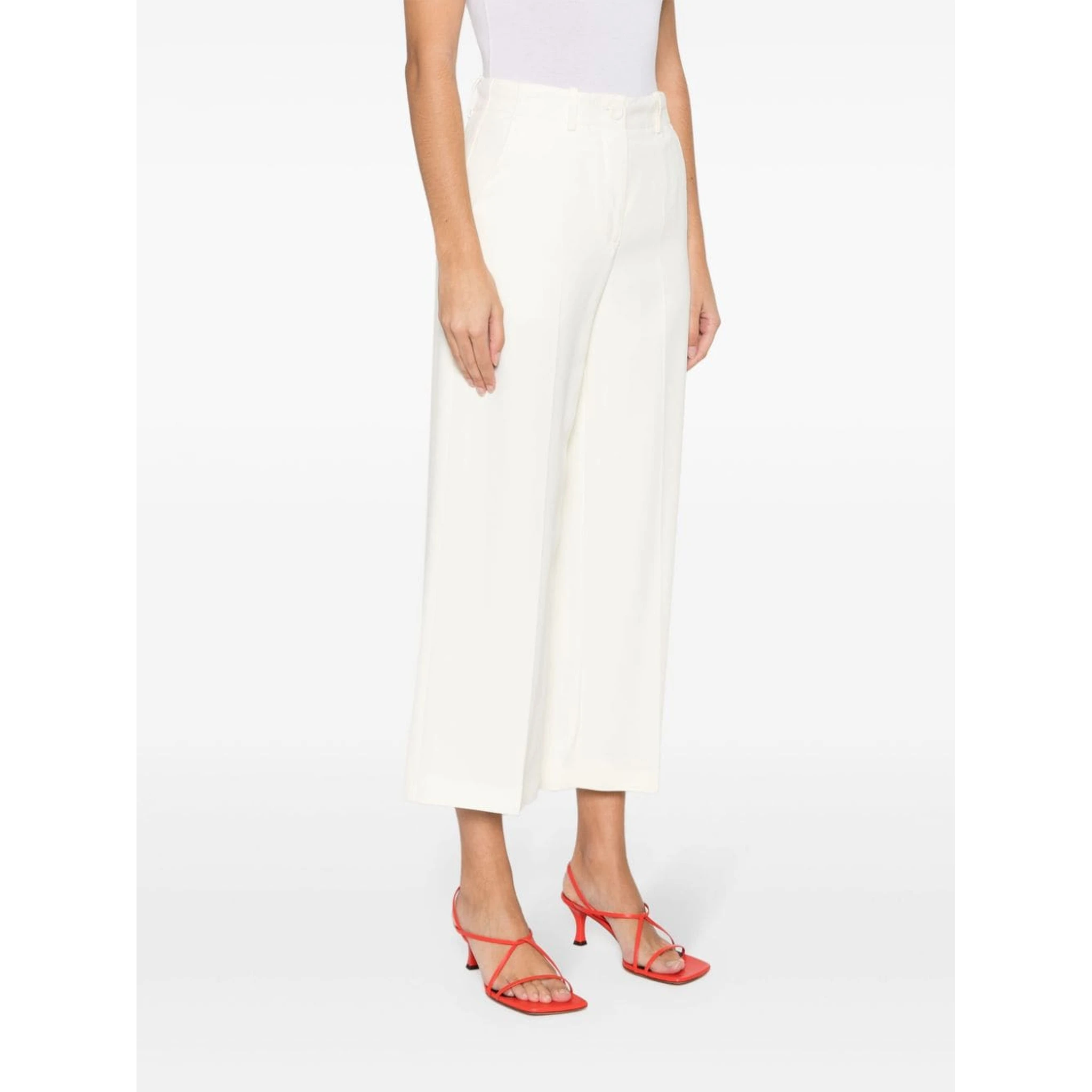 Straight-Leg Cropped Trousers