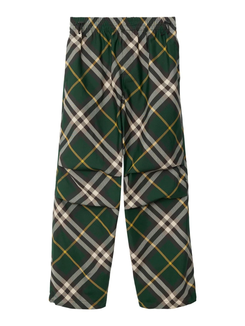 Burberry wide-leg checked trousers