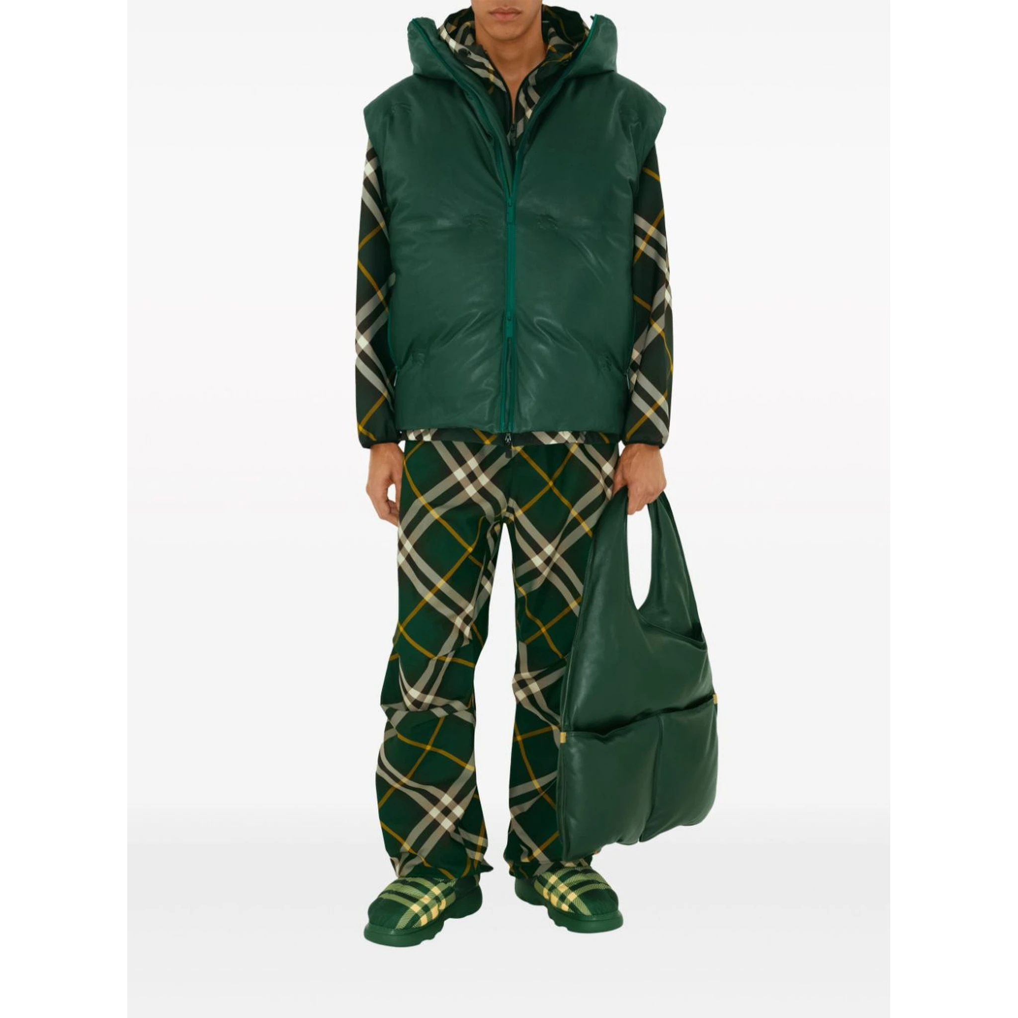 Burberry wide-leg checked trousers
