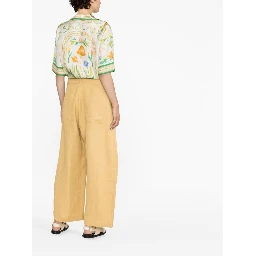 high-waisted wide-leg trousers