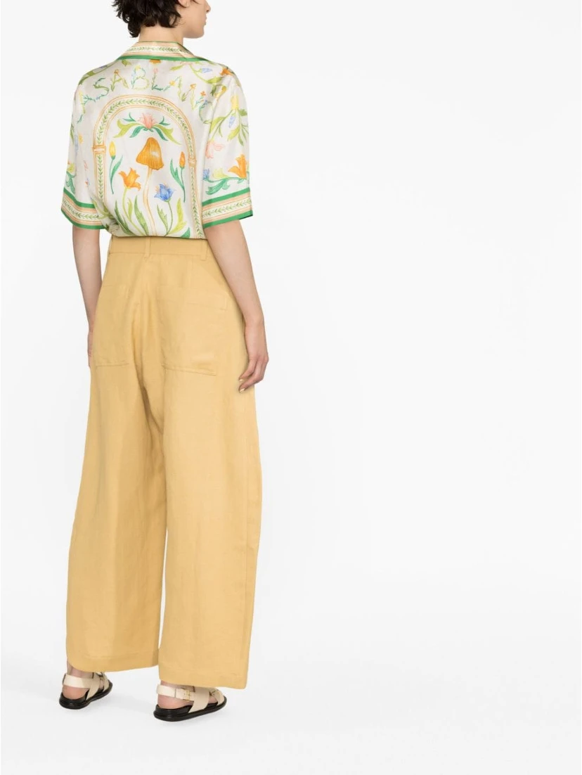 high-waisted wide-leg trousers