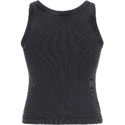 logo-appliqué ribbed tank top