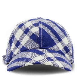 check-plaid cotton baseball cap
