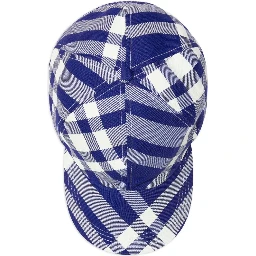 check-plaid cotton baseball cap