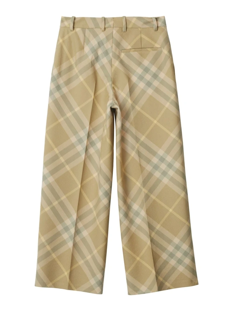 check-print tailored wool trousers alternative