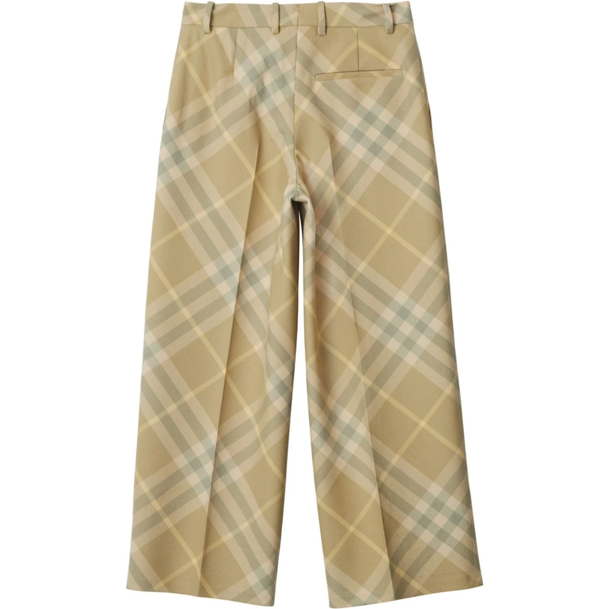 check-print tailored wool trousers