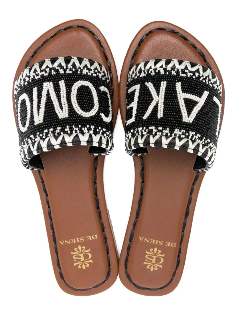 bead-embellished leather sandals