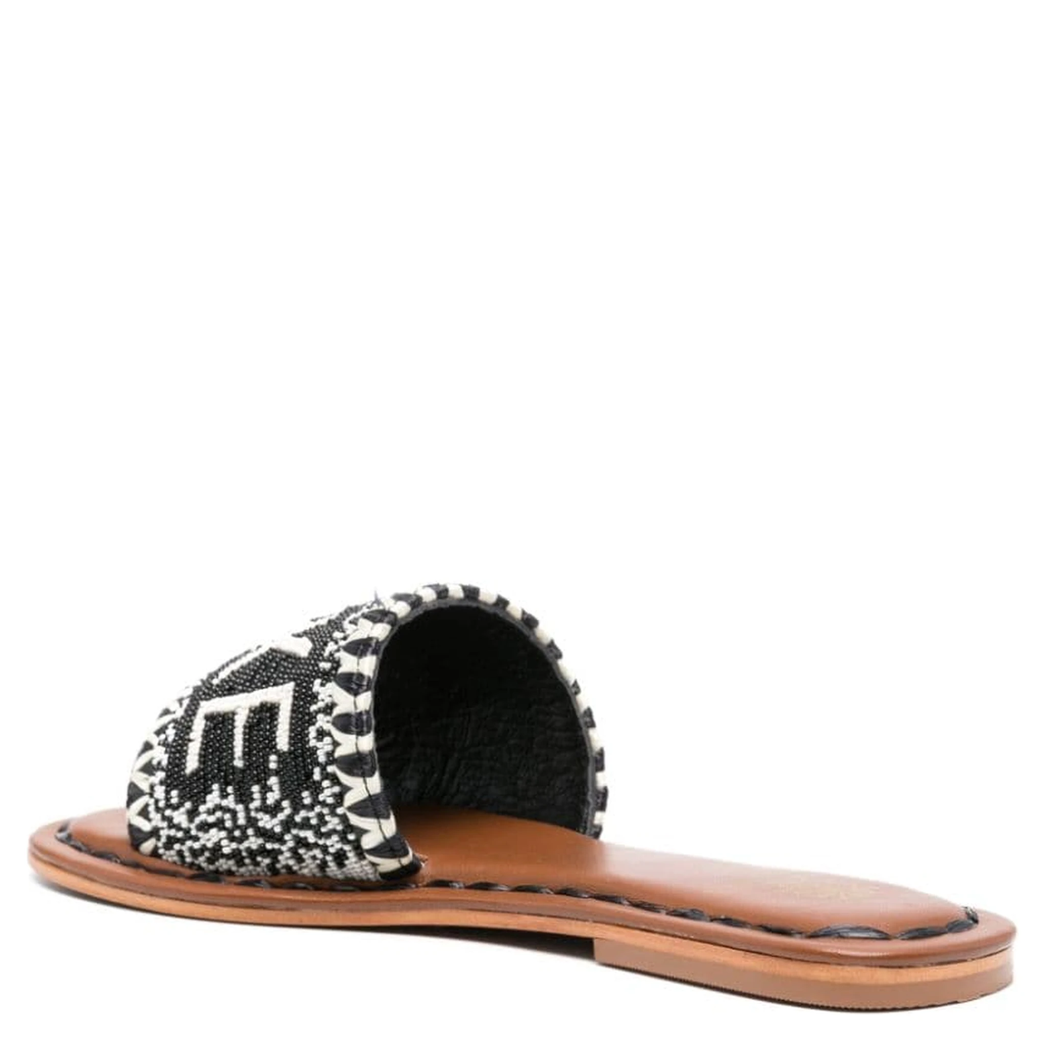 bead-embellished leather sandals