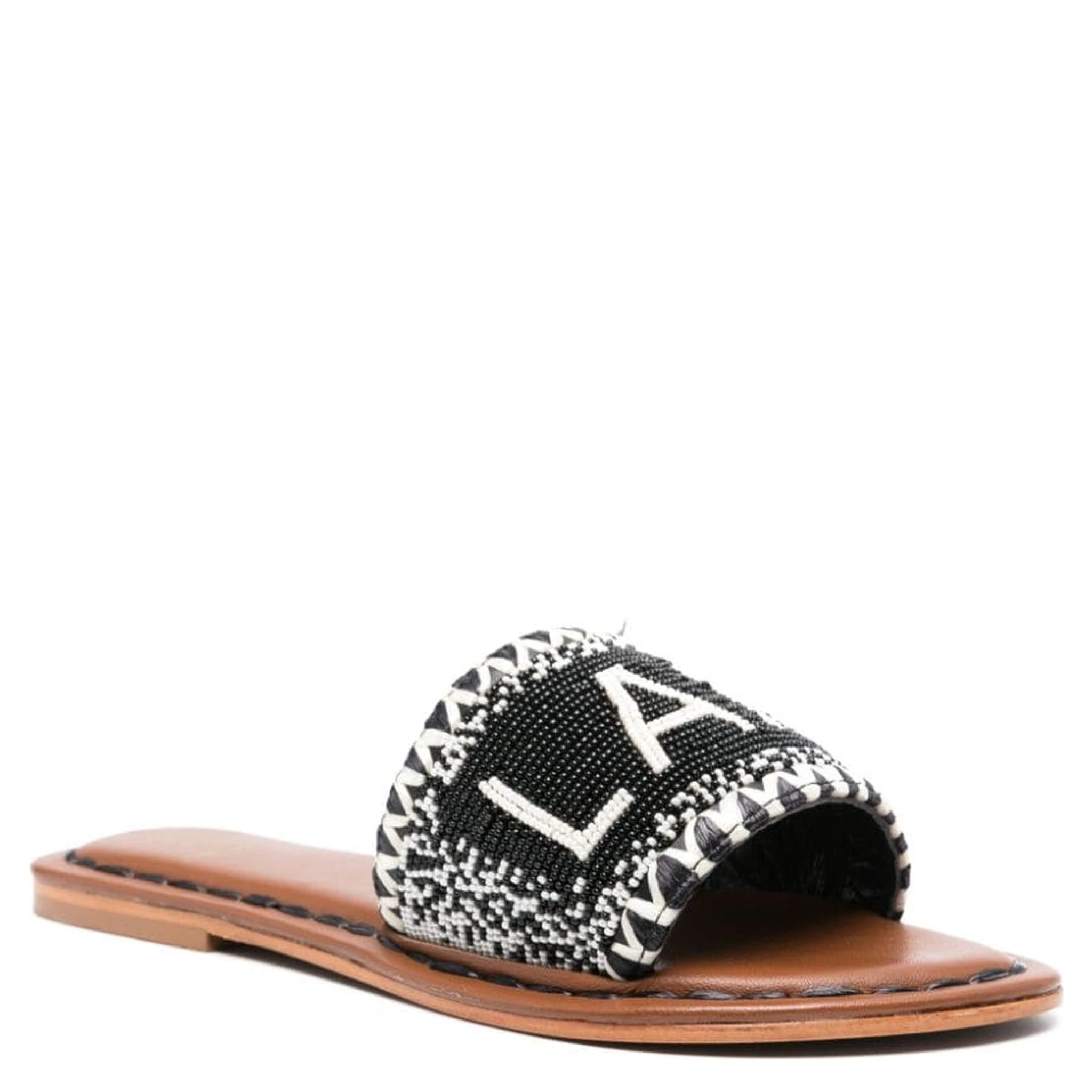 bead-embellished leather sandals