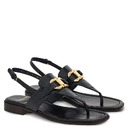 Gancini-buckle leather sandals