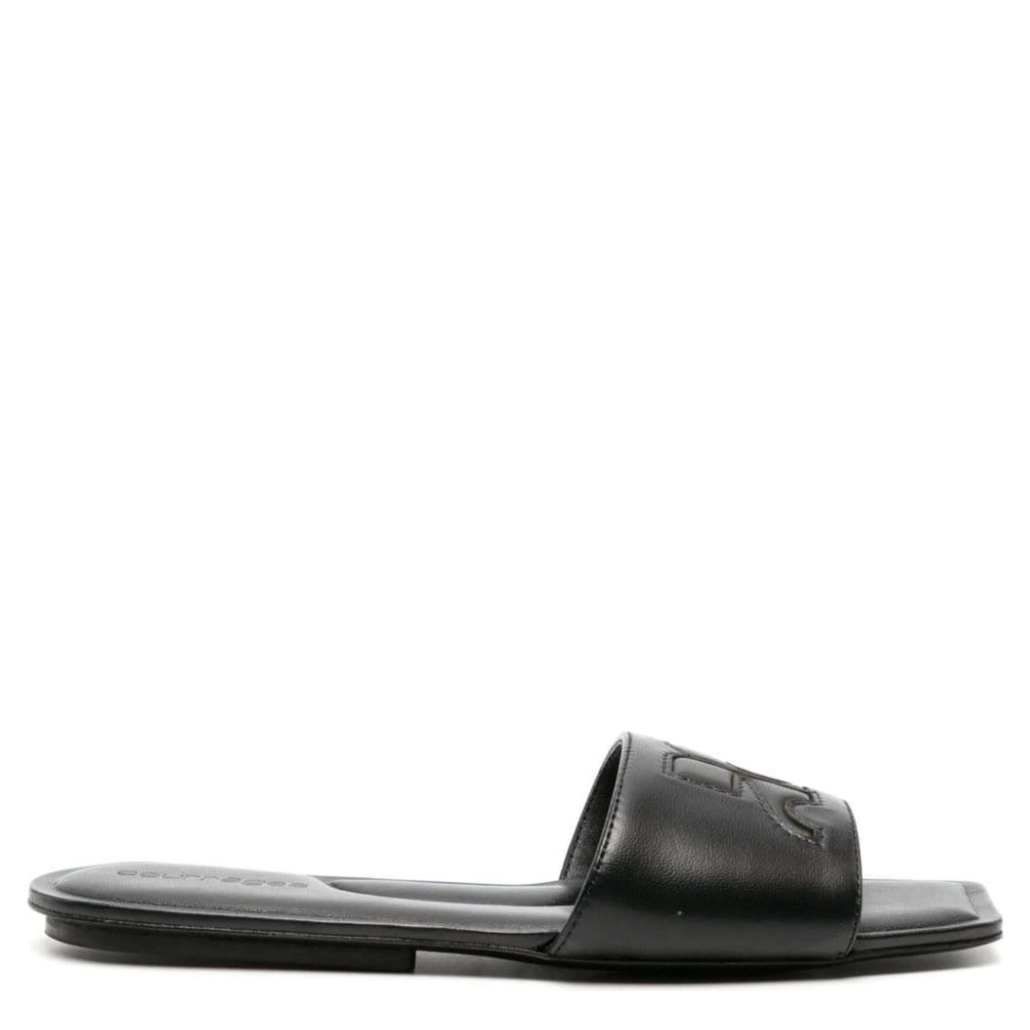 2024 logo patch leather slides