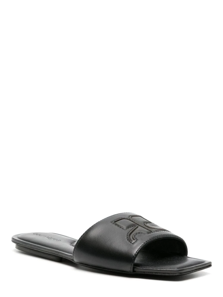 2024 logo patch leather slides alternative