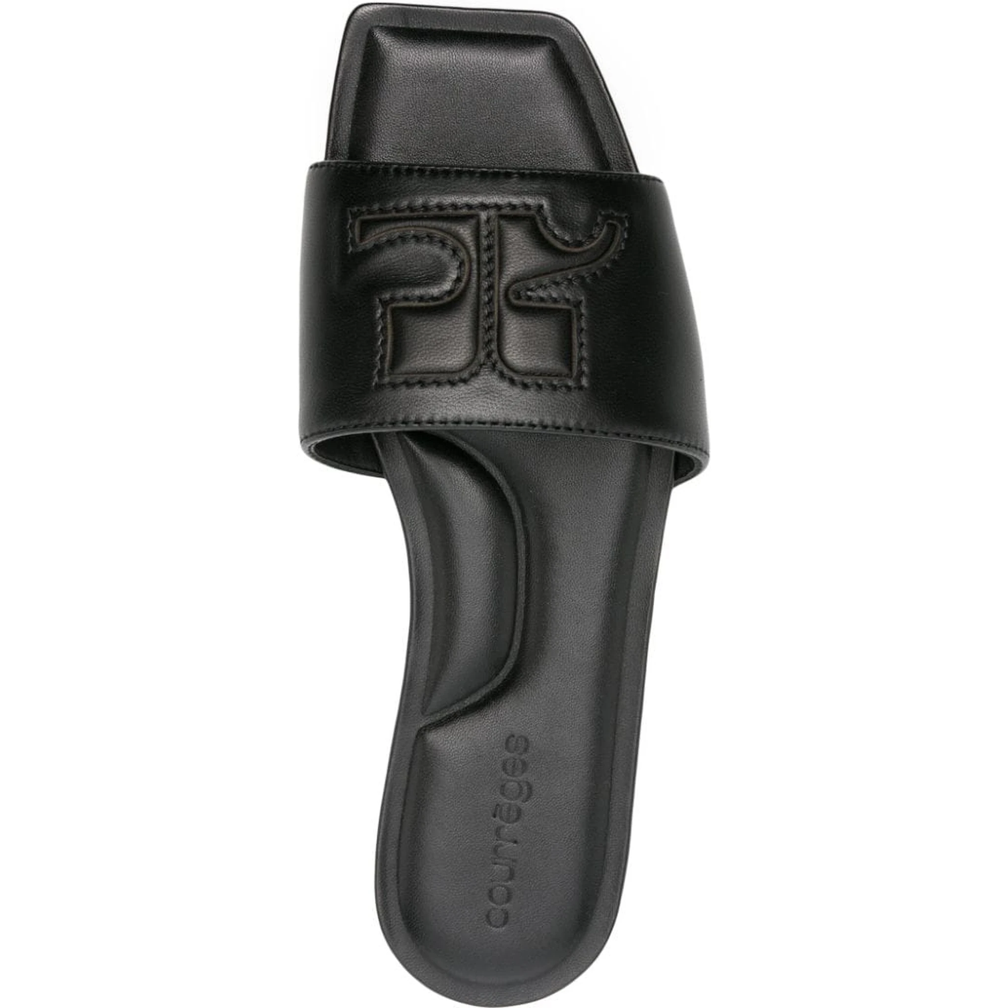 2024 logo patch leather slides