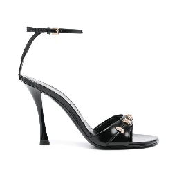 Black Leather Stitch Sandals