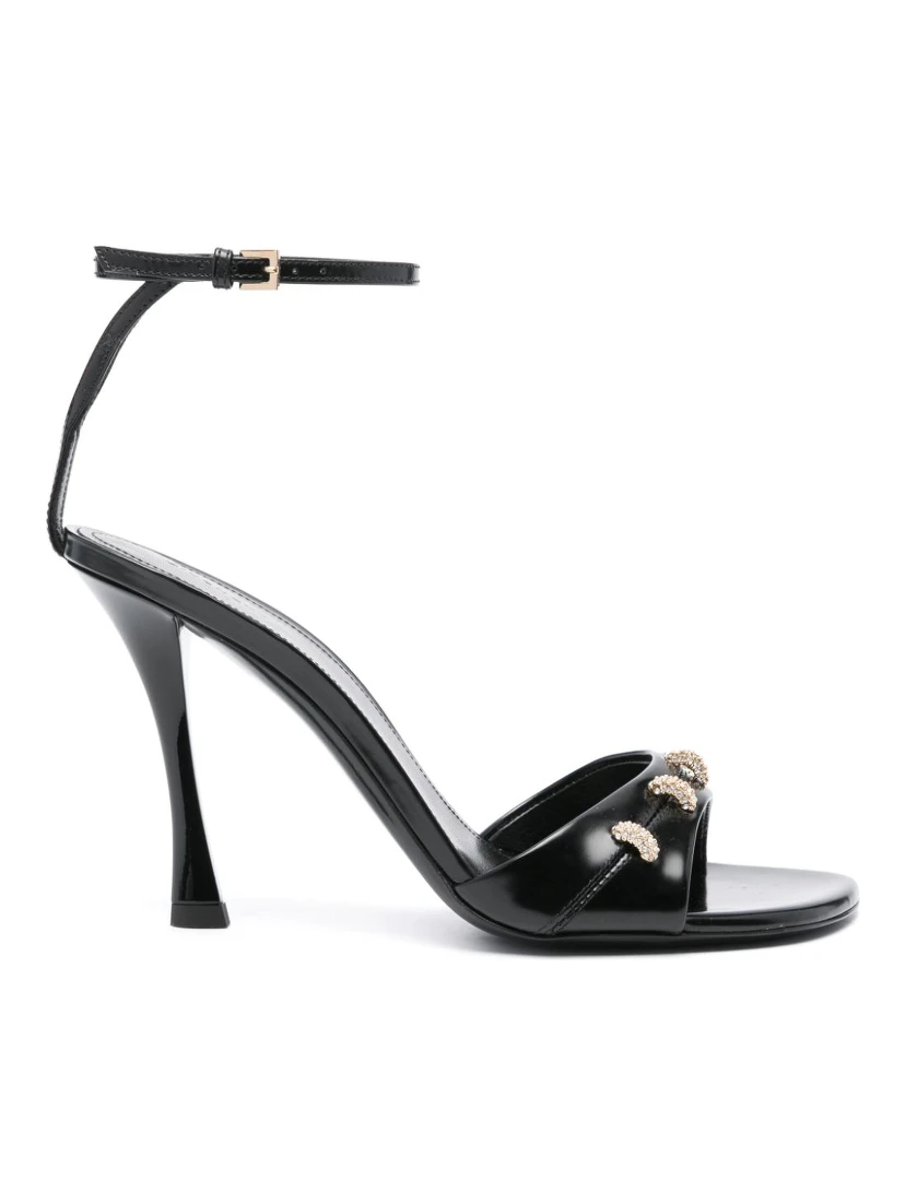 Black Leather Stitch Sandals