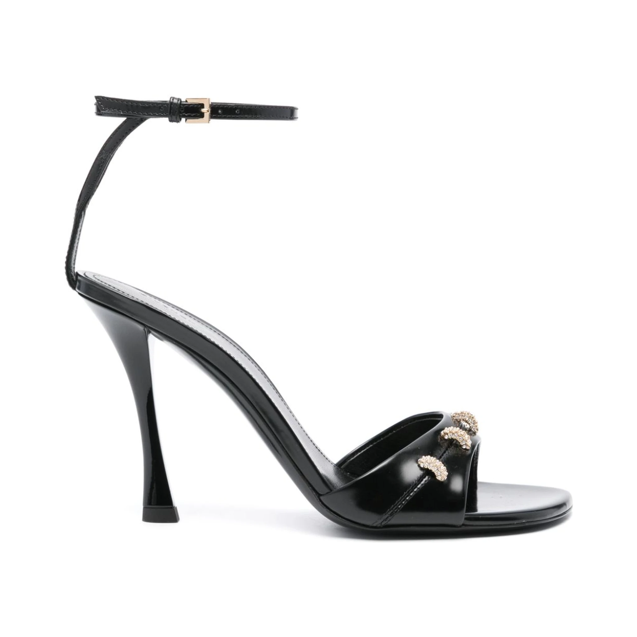 Black Leather Stitch Sandals