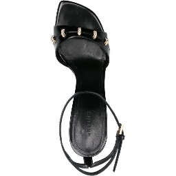 Black Leather Stitch Sandals