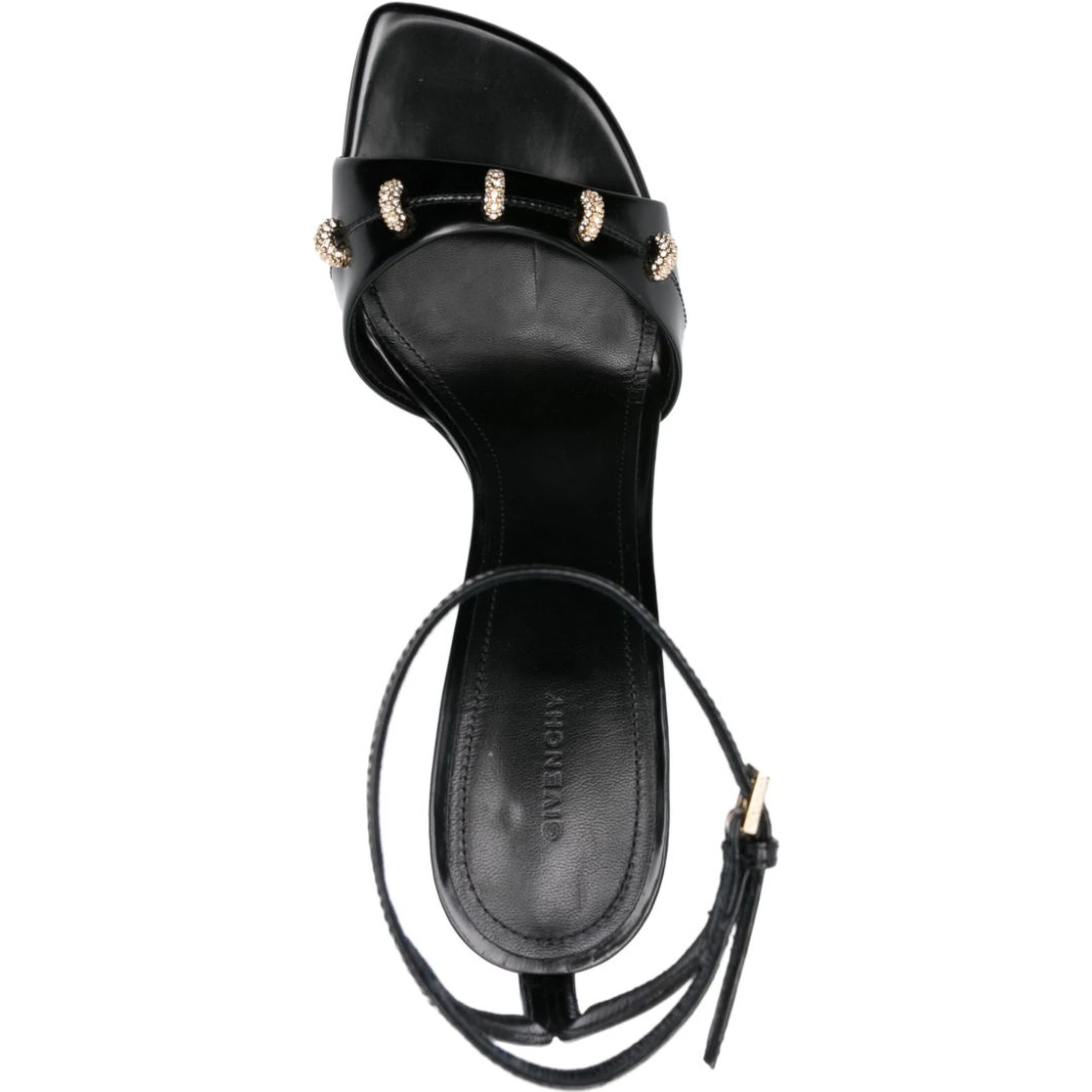 Black Leather Stitch Sandals