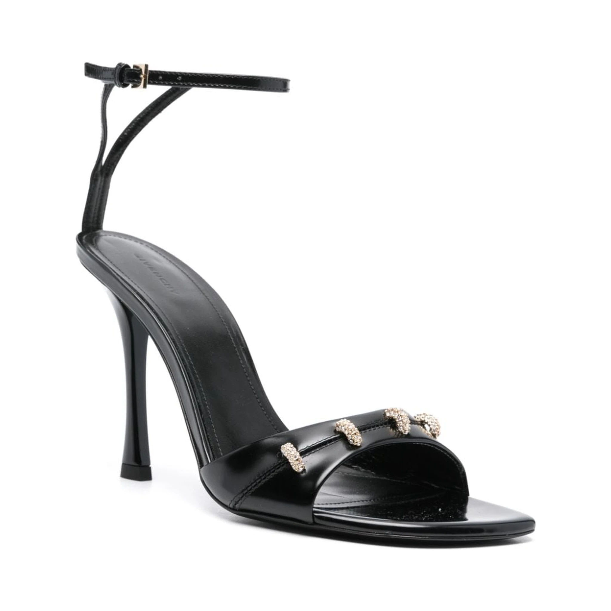 Black Leather Stitch Sandals