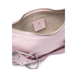 Leather Shoulder Bag Chain-link Strap In Pink