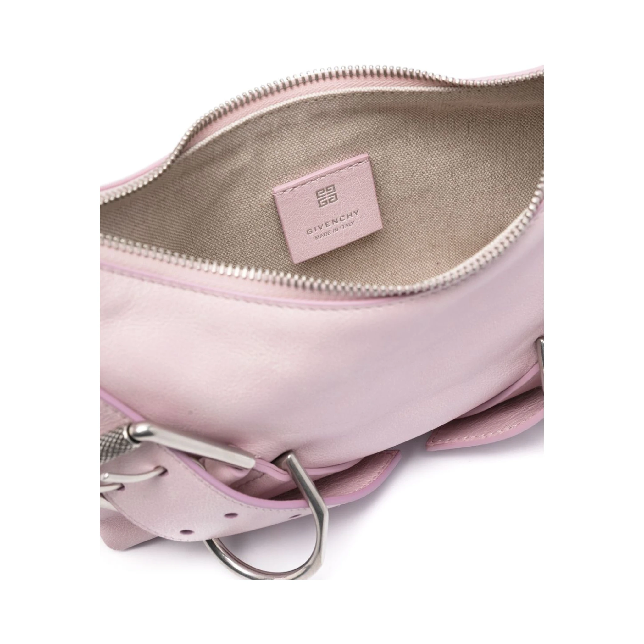 Leather Shoulder Bag Chain-link Strap In Pink