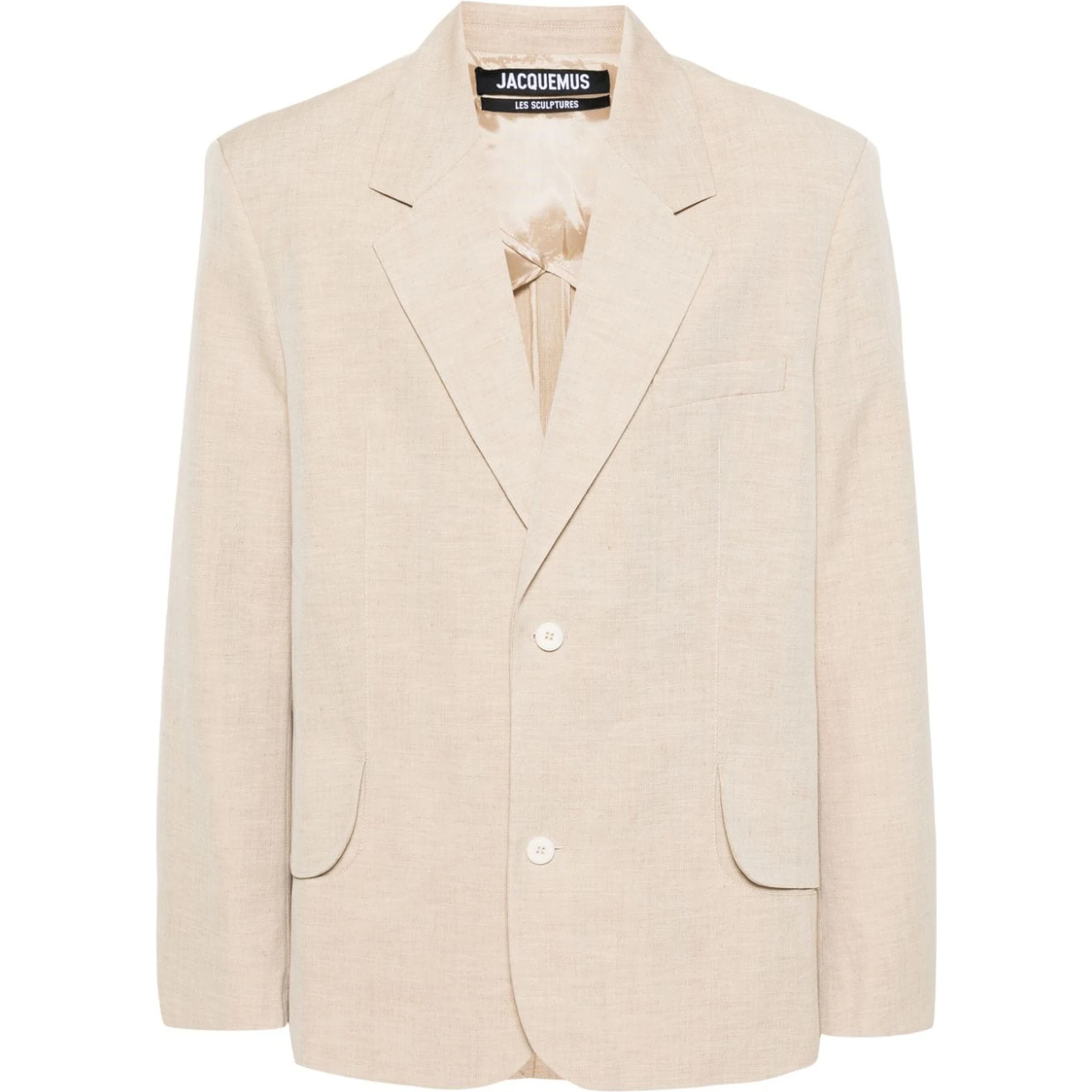 Titolo Linen And Wool Single-breasted Blazer In Beige