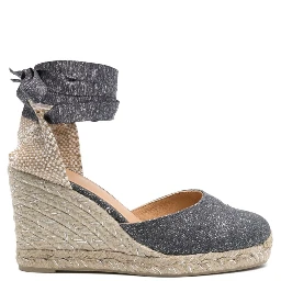 Castañer Lurex Carina Wedge Espadrilles In Grey