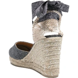 Castañer Lurex Carina Wedge Espadrilles In Grey