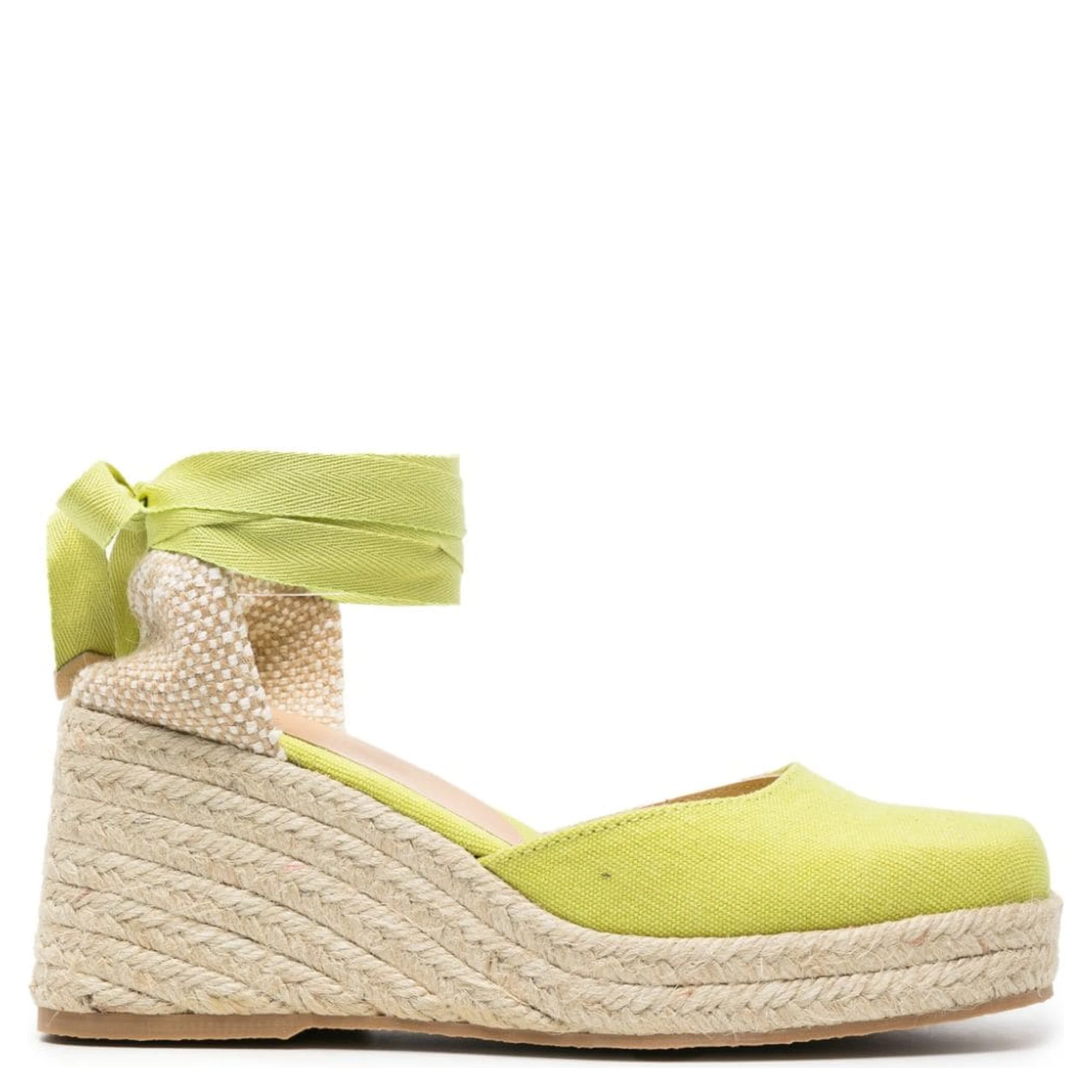 Castañer Tina Raffia Wedge Espadrilles In Yellow