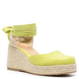 Castañer Tina Raffia Wedge Espadrilles In Yellow