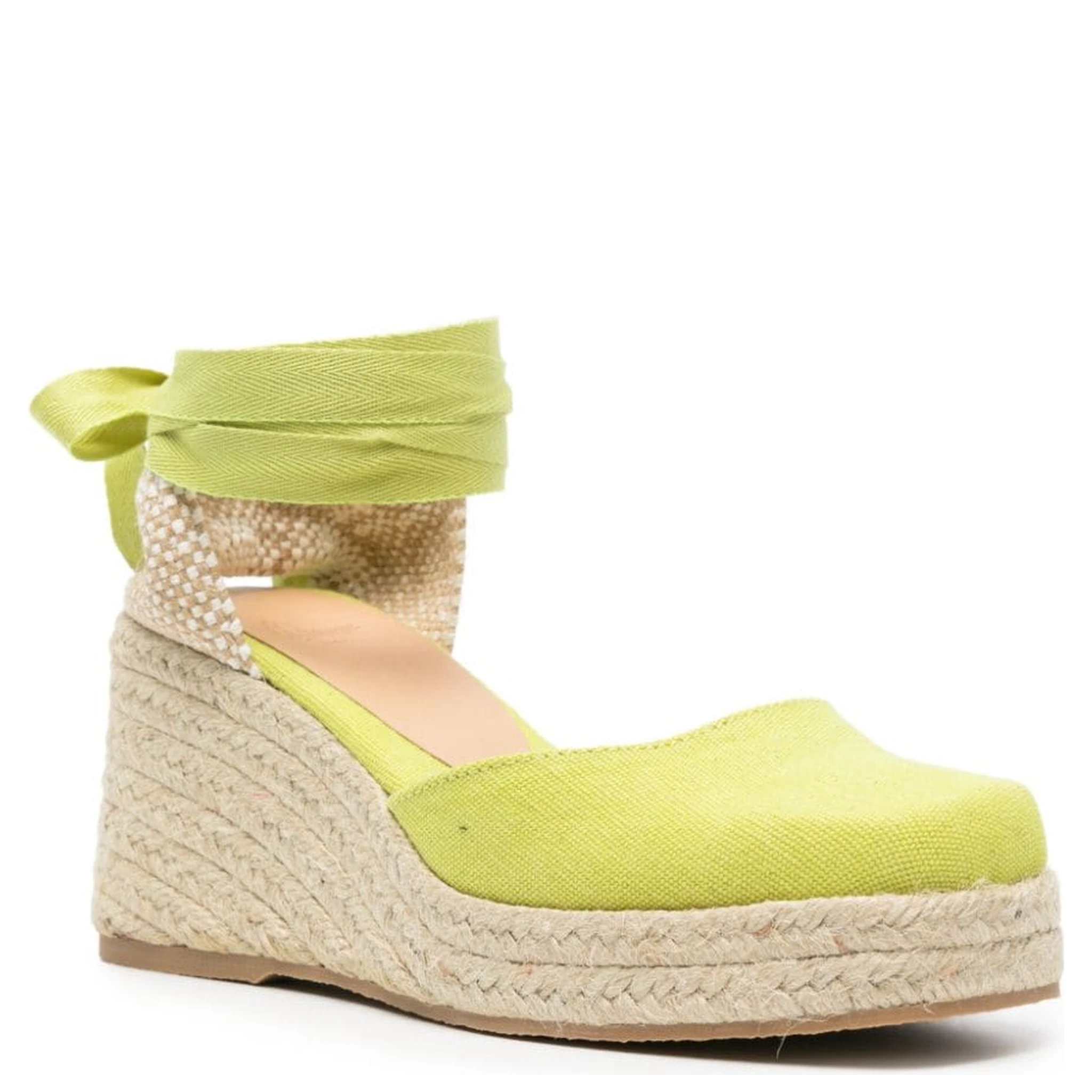 Castañer Tina Raffia Wedge Espadrilles In Yellow