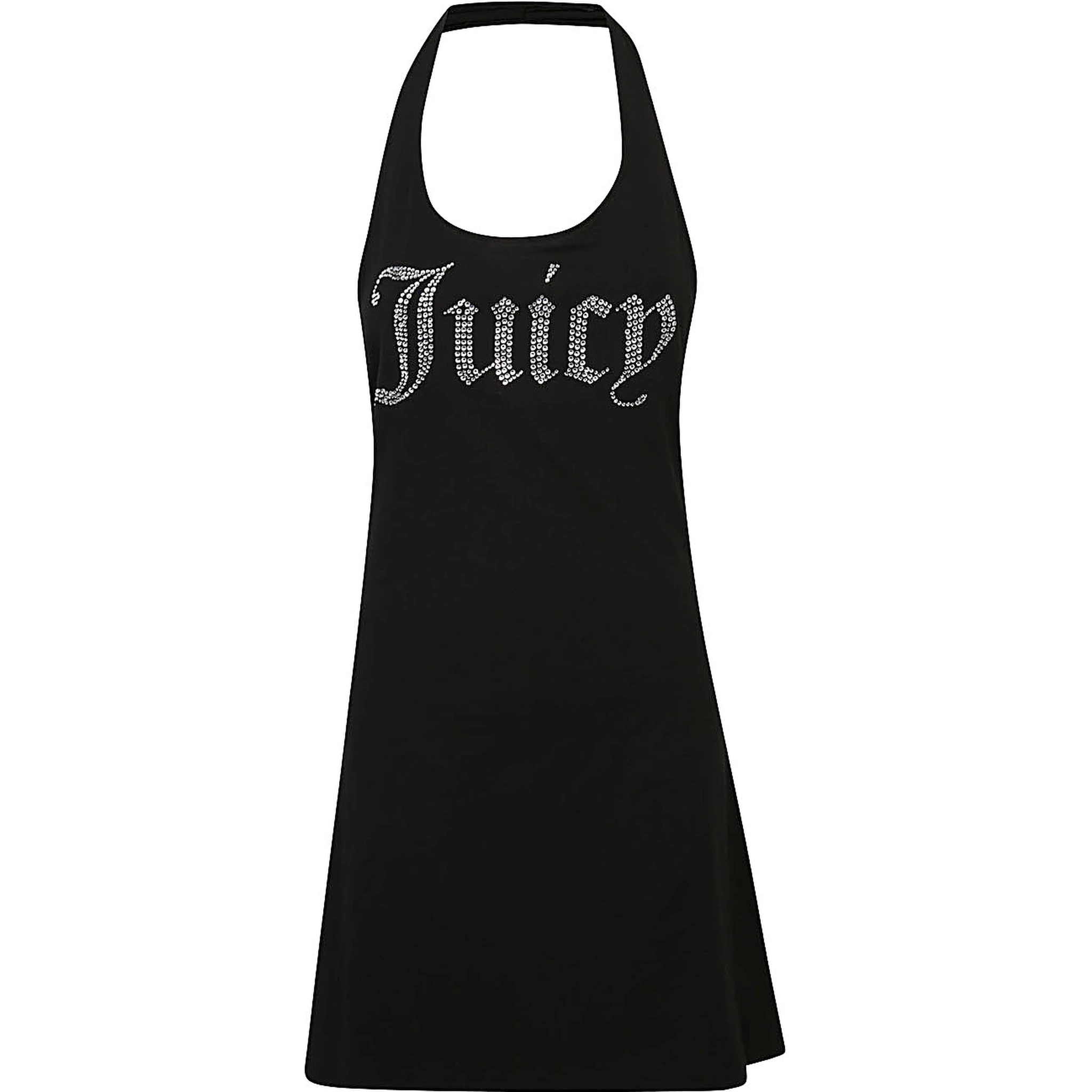 Logo Halter Mini Dress In Black