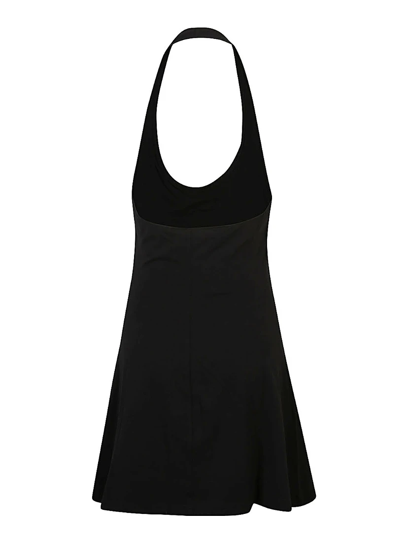 Logo Halter Mini Dress In Black