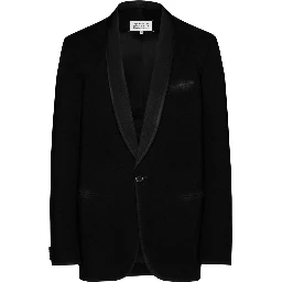 Wool Single-breasted Blazer Jacket In Black