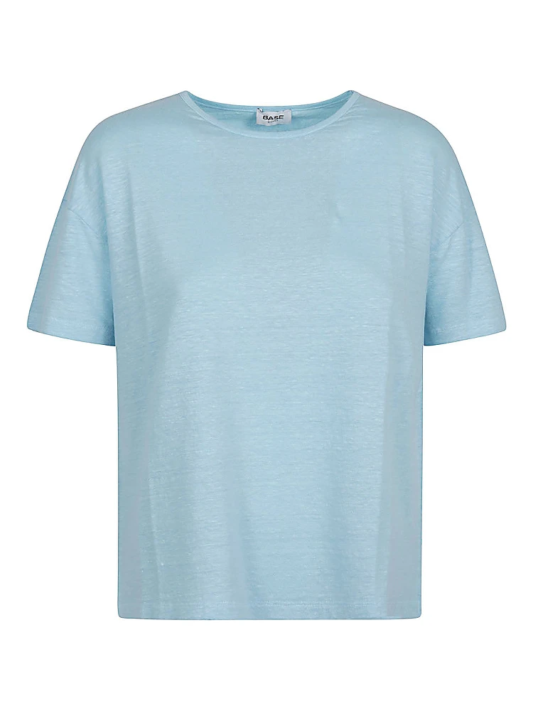 Base Linen Jersey T-shirt In Clear Blue