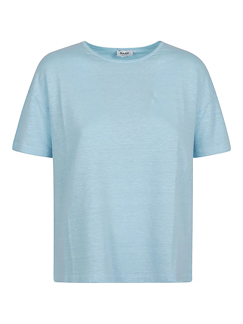Base Linen Jersey T-shirt In Clear Blue