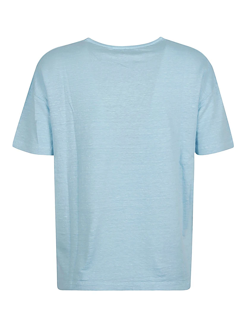 Base Linen Jersey T-shirt In Clear Blue