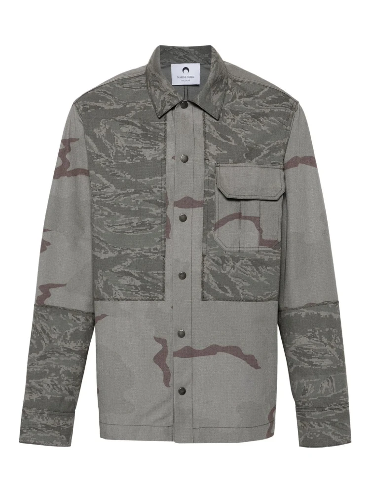 rispstop classic-collar shirt jacket